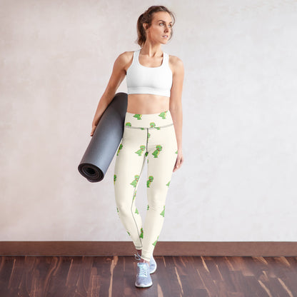 Dino Dinosaur All-Over Print Yoga Leggings, Roots & Talks - lifestyle photo 1