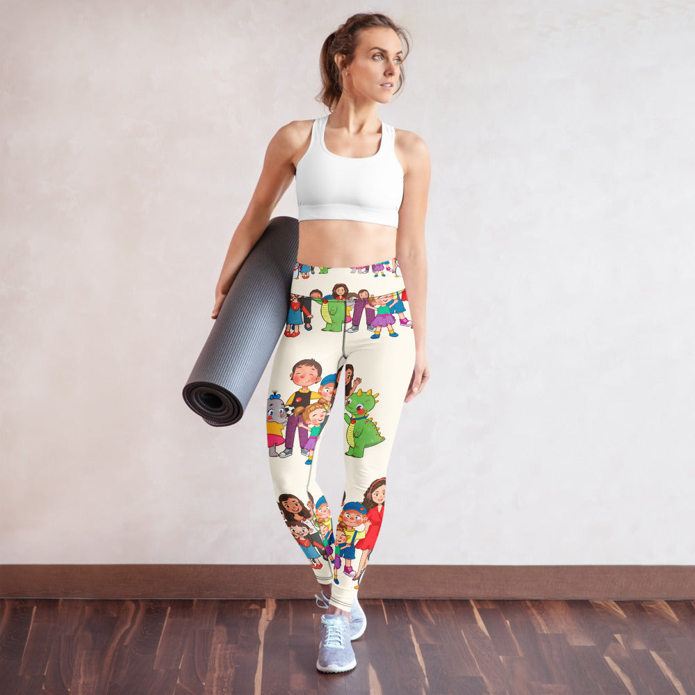 All the Characters Together All-Over Print Yoga Leggings, Roots & Talks - lifestyle photo 1
