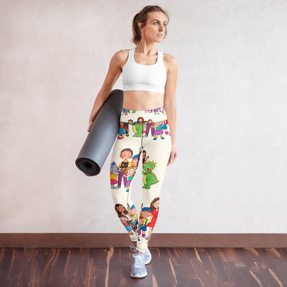 All the Characters Together All-Over Print Yoga Leggings, Roots & Talks - lifestyle photo 1