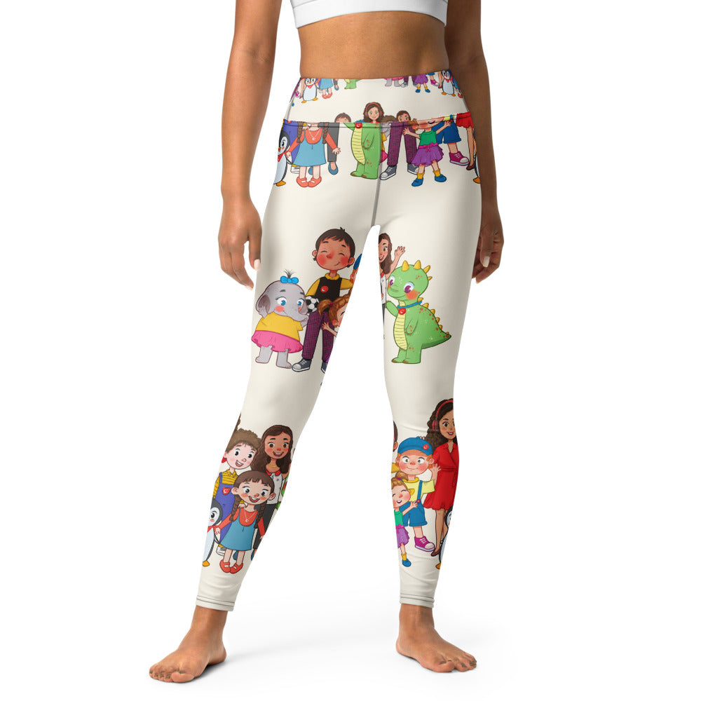 All the Characters Together All-Over Print Yoga Leggings, Roots & Talks - lifestyle photo 2