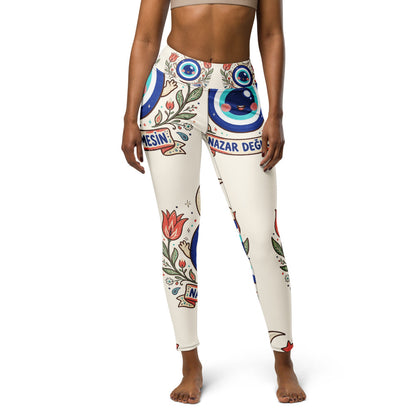 Nazar Değmesin All-Over Print Yoga Leggings, Roots & Talks - product photo