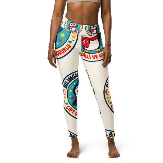 Bilingual & Proud All-Over Print Yoga Leggings, Roots & Talks - product photo