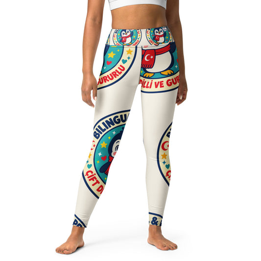 Bilingual & Proud All-Over Print Yoga Leggings, Roots & Talks - lifestyle photo 2