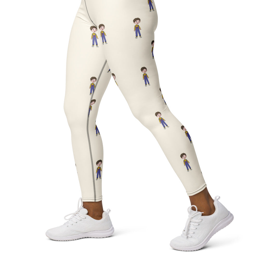 Ahmet Character All-Over Print Yoga Leggings, Roots & Talks - Left