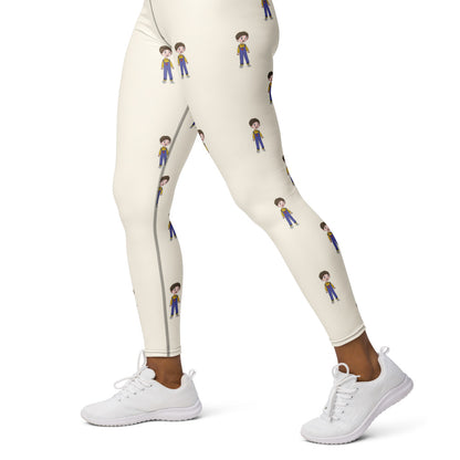 Ahmet Character All-Over Print Yoga Leggings, Roots & Talks - Left