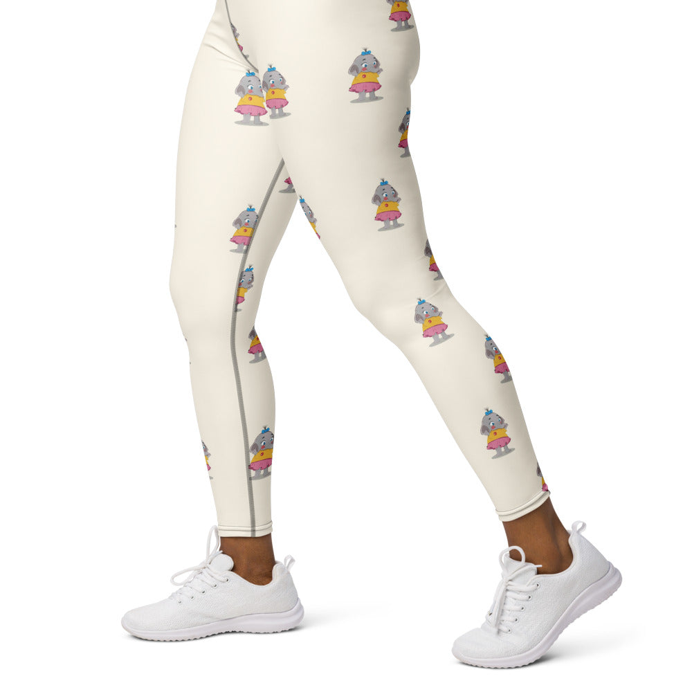 Filiz Elephant All-Over Print Yoga Leggings, Roots & Talks - Left