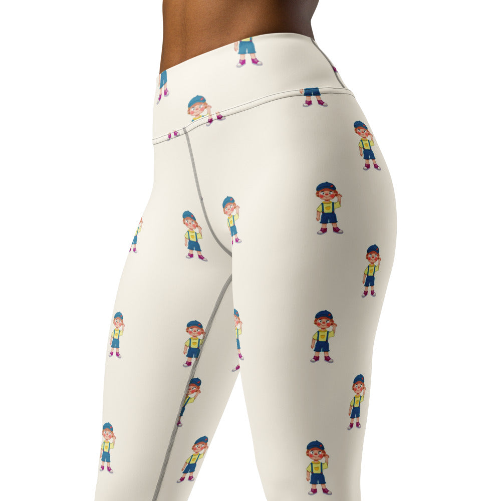 Giray Character All-Over Print Yoga Leggings, Roots & Talks - Left Front