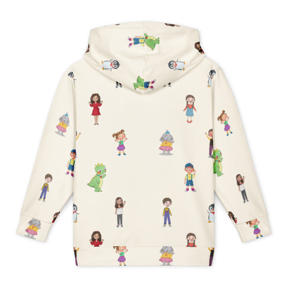 Roots & Talks Characters All-Over Print Youth Hoodie (Youth Sizes 14–20) - Back