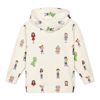 Roots & Talks Characters All-Over Print Youth Hoodie (Youth Sizes 14–20) - Back