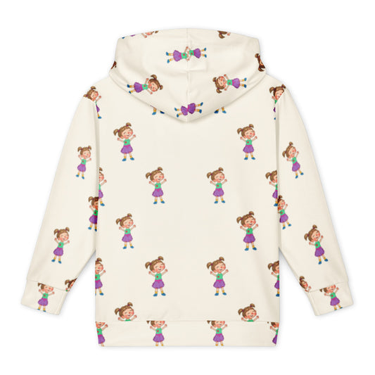 Ela Character All-Over Print Youth Hoodie (Youth Sizes 14–20), Roots & Talks - Back