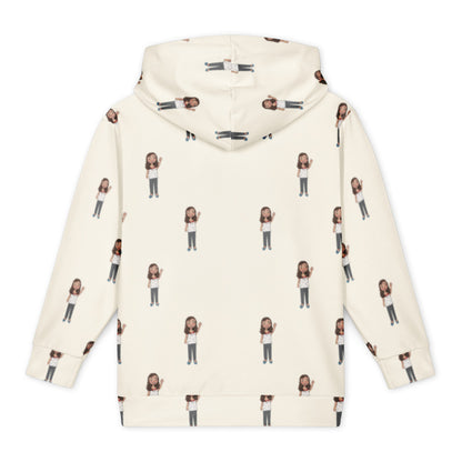 Defne Character All-Over Print Youth Hoodie (Youth Sizes 14–20), Roots & Talks - Back