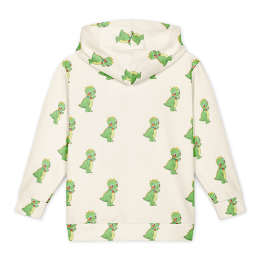Dino Dinosaur All-Over Print Youth Hoodie (Youth Sizes 14–20), Roots & Talks - Back