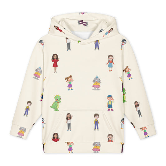 Roots & Talks Characters All-Over Print Youth Hoodie (Youth Sizes 14–20) - product photo