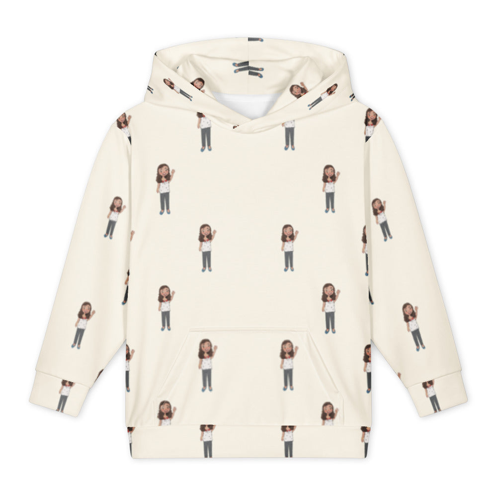 Defne Character All-Over Print Youth Hoodie (Youth Sizes 14–20), Roots & Talks - product photo