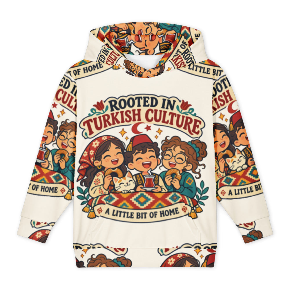 Rooted in Turkish Culture All-Over Print Youth Hoodie (Youth Sizes 14–20), Roots & Talks - product photo