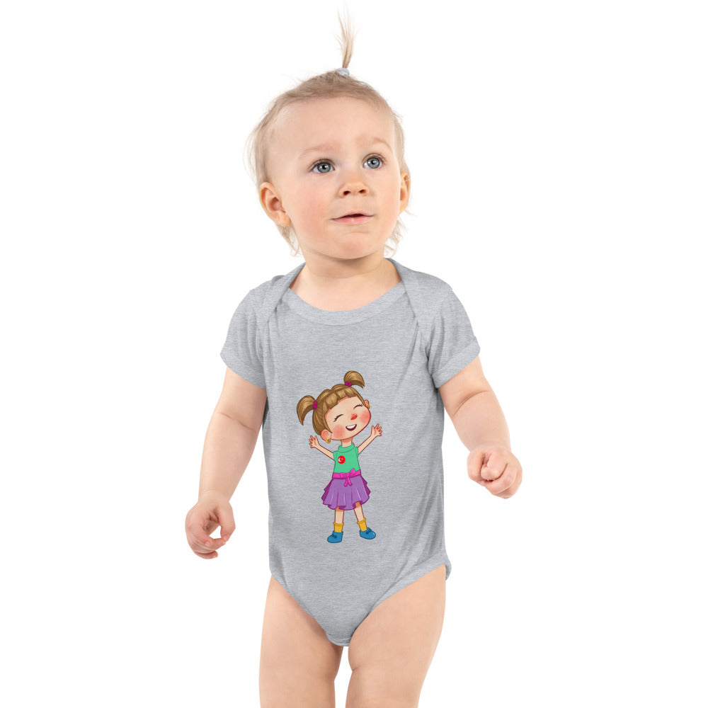 Ela Character Baby Bodysuit, Roots & Talks - Heather