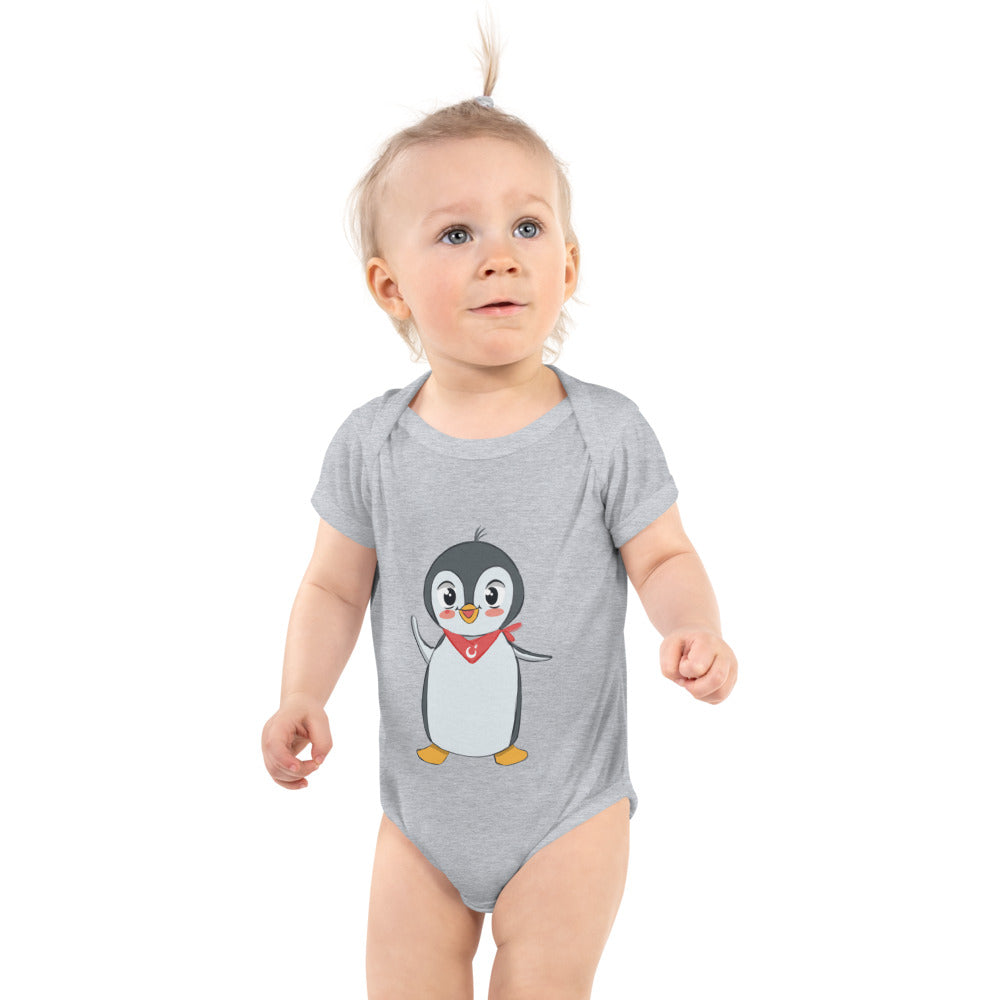 Pingucan Penguin Baby Bodysuit, Roots & Talks - Heather