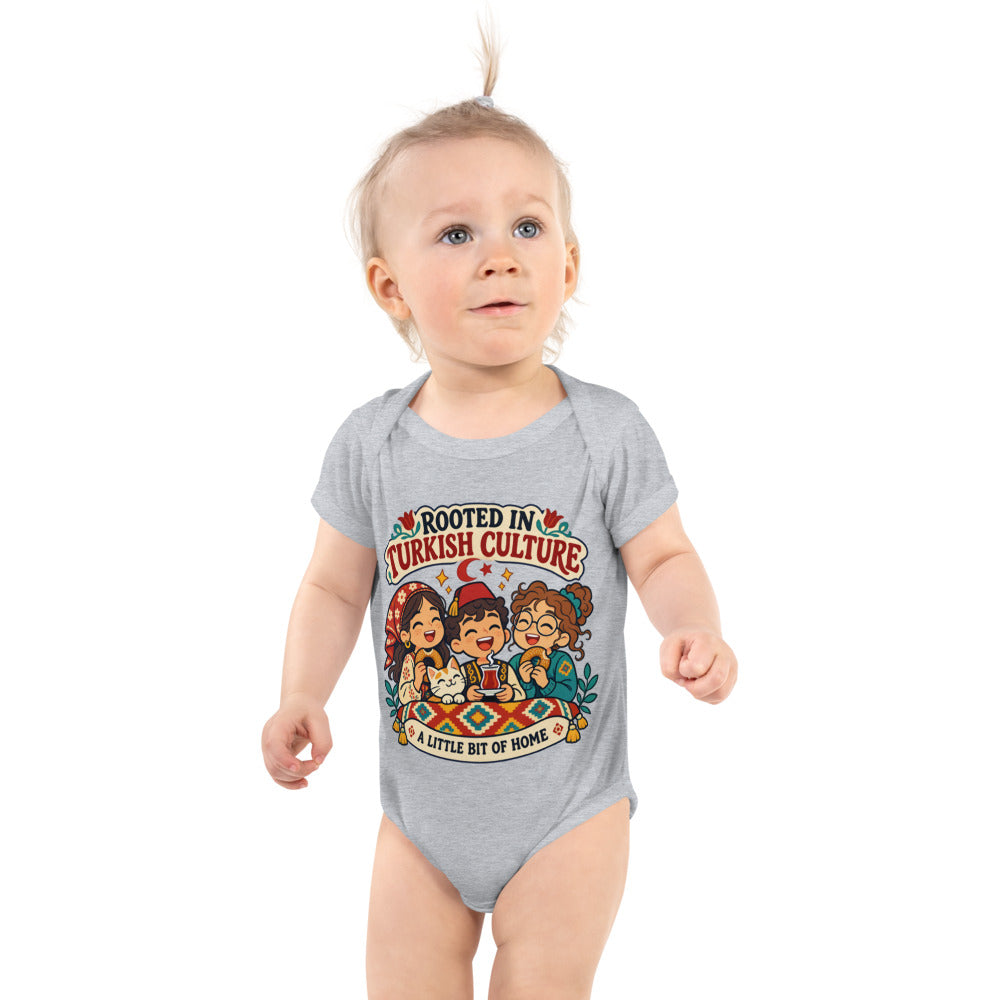Rooted in Turkish Culture Baby Bodysuit, Roots & Talks - Heather
