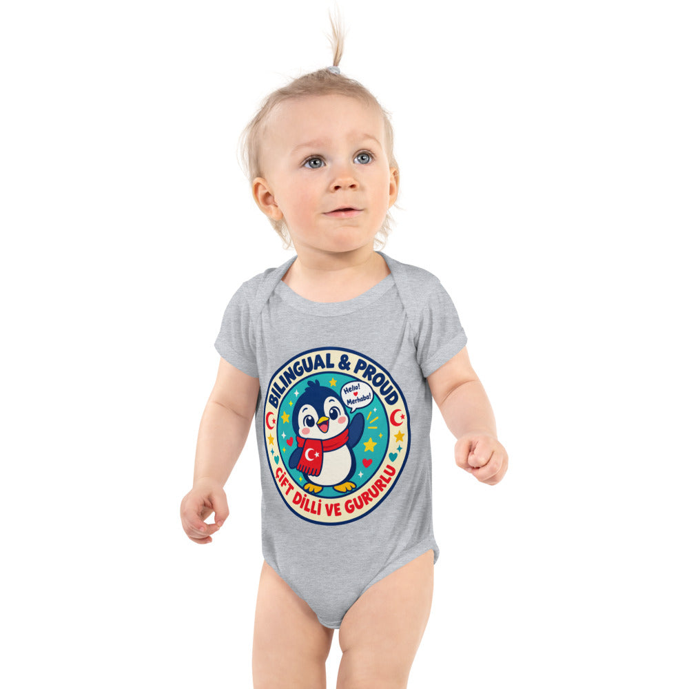 Bilingual & Proud Baby Bodysuit, Roots & Talks - Heather