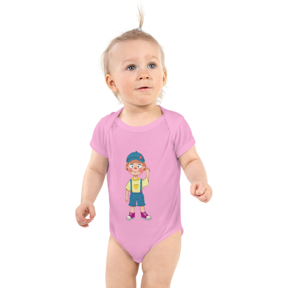 Giray Character Baby Bodysuit, Roots & Talks - Pink