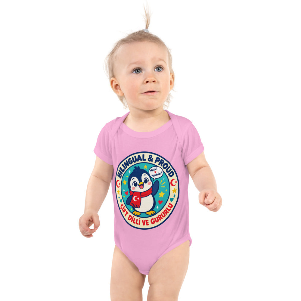 Bilingual & Proud Baby Bodysuit, Roots & Talks - Pink