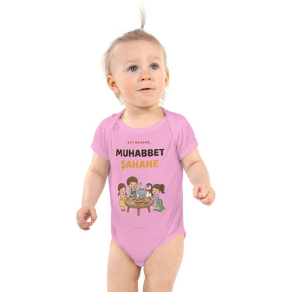 Çay Bahane, Muhabbet Şahane Baby Bodysuit, Roots & Talks - Pink