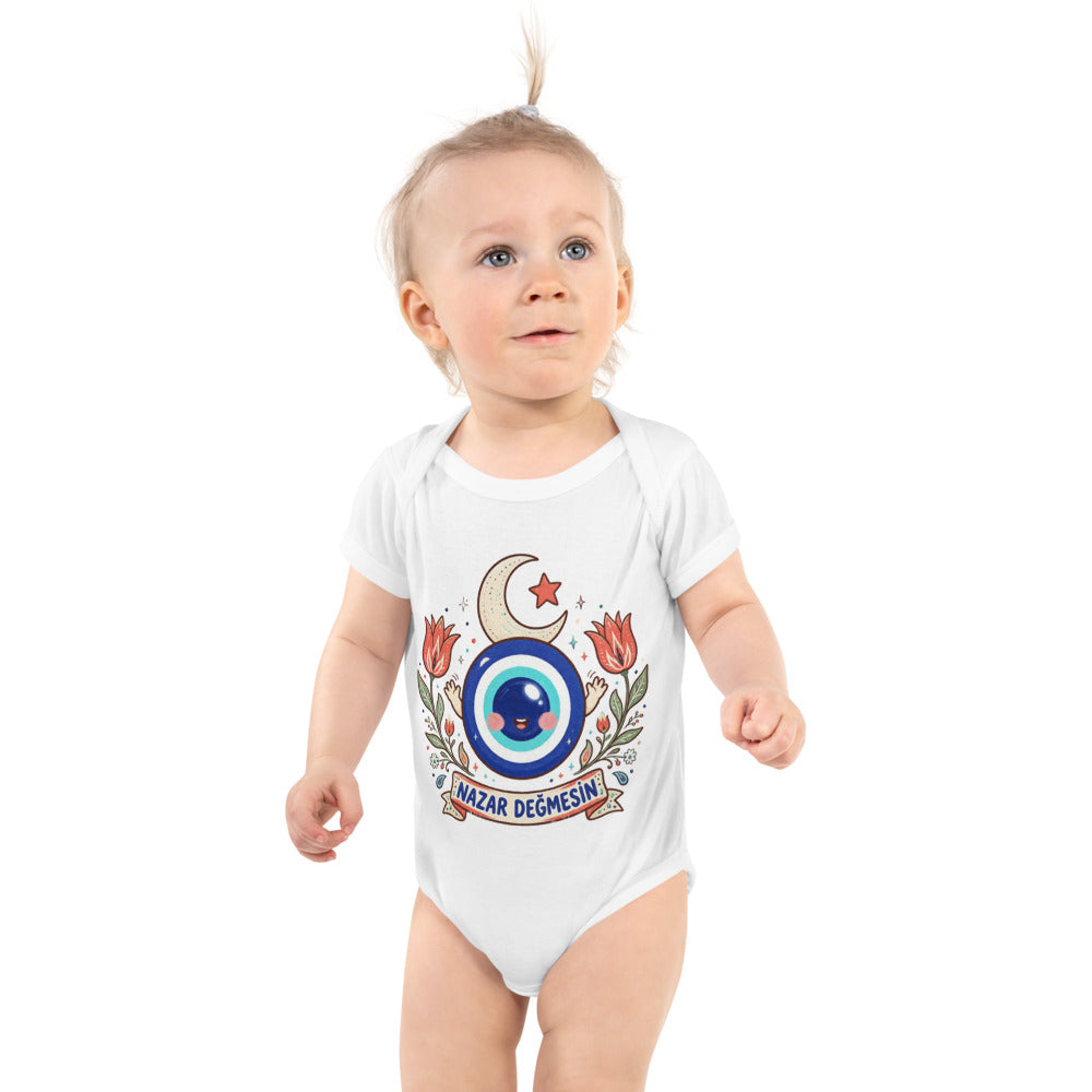 Nazar Değmesin Baby Bodysuit, Roots & Talks - White