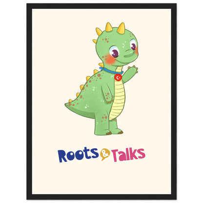 Dino Dinosaur Framed Portrait Poster, Roots & Talks - framed poster photo 2