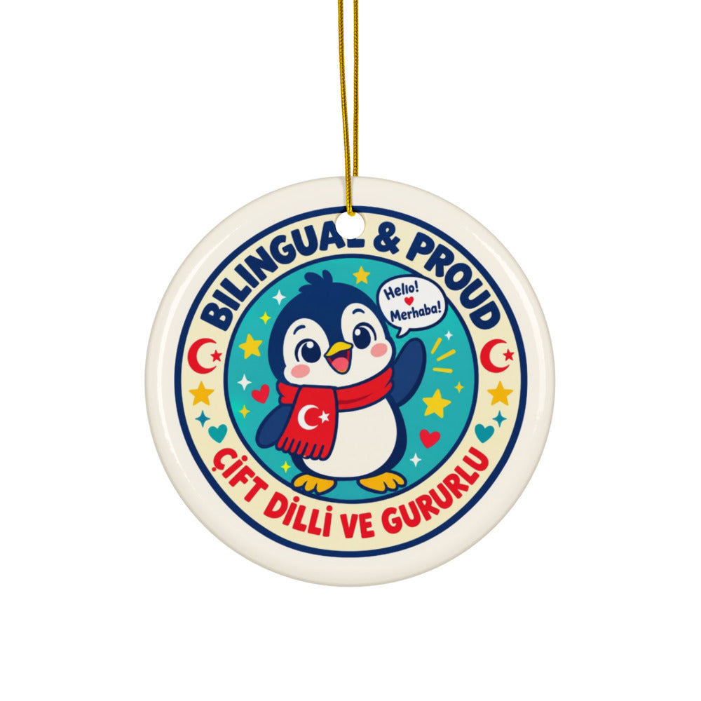 Bilingual & Proud Ceramic Ornament, Roots & Talks - product photo