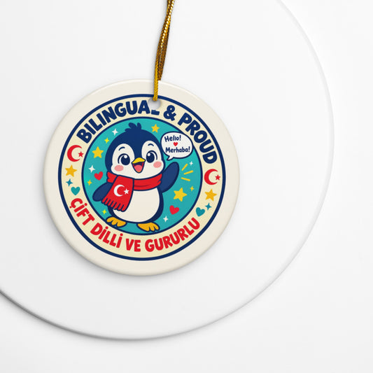 Bilingual & Proud Ceramic Ornament, Roots & Talks - lifestyle photo 1
