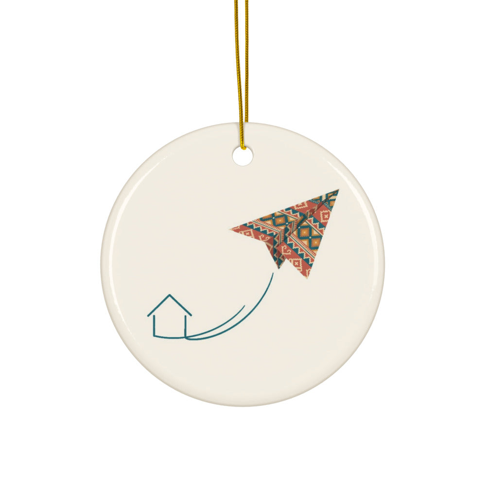 Kilim Flight Ceramic Ornament, Roots & Talks - product photo