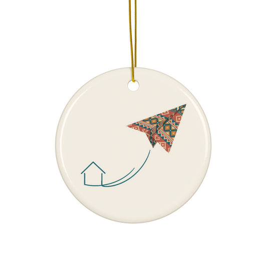 Kilim Flight Ceramic Ornament, Roots & Talks - product photo