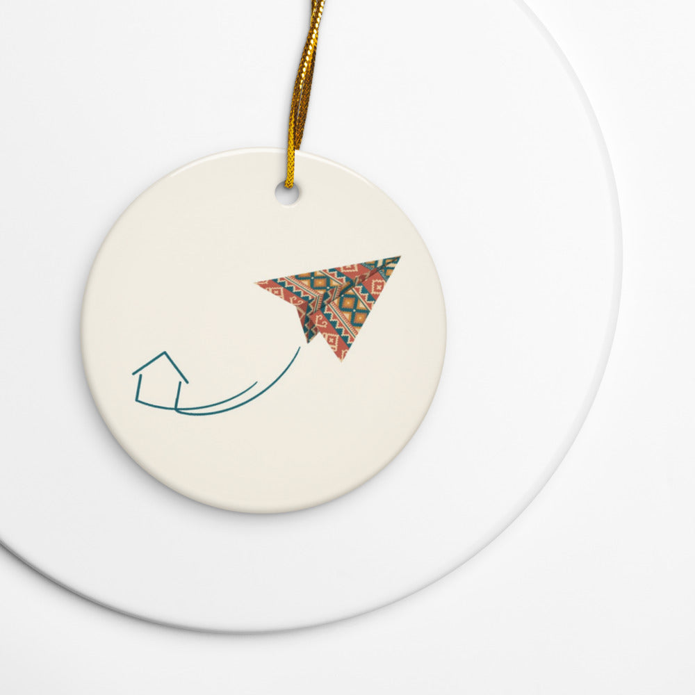 Kilim Flight Ceramic Ornament, Roots & Talks - lifestyle photo 1