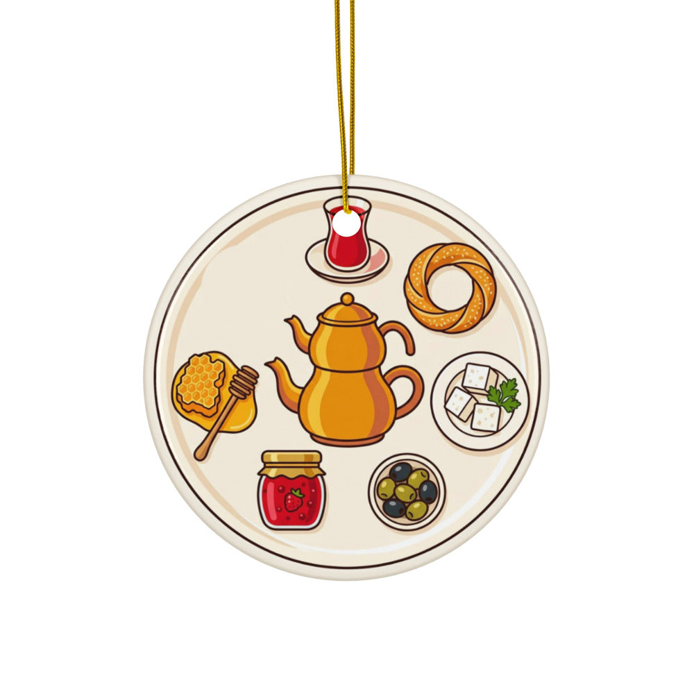 Turkish Breakfast Table Ceramic Ornament, Roots & Talks - product photo