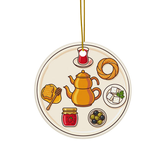 Turkish Breakfast Table Ceramic Ornament, Roots & Talks - product photo