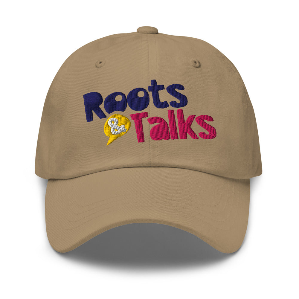 Roots & Talks Logo Embroidered Classic Dad Hat - Khaki