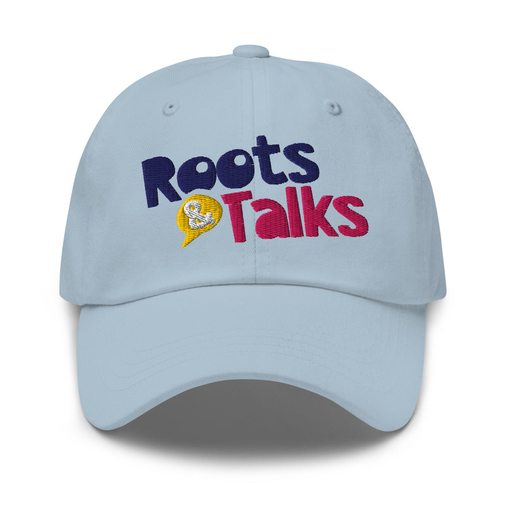 Roots & Talks Logo Embroidered Classic Dad Hat - Light Blue