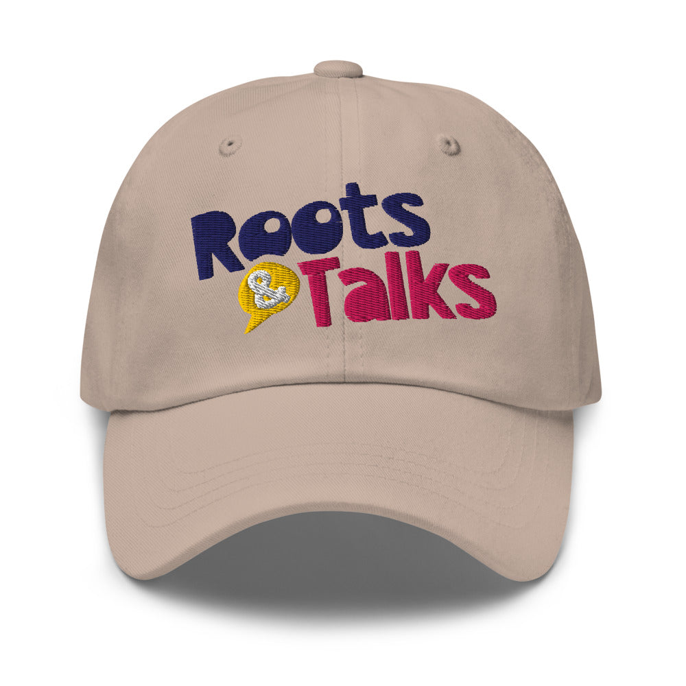 Roots & Talks Logo Embroidered Classic Dad Hat - Stone