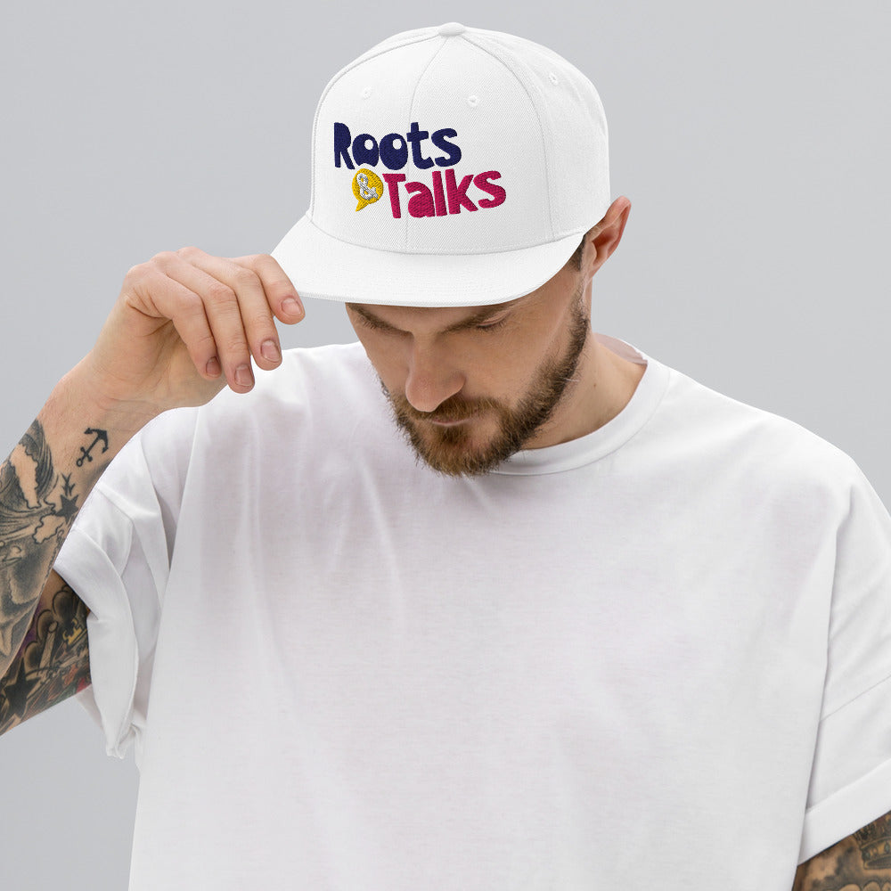 Roots & Talks Logo Embroidered Classic Snapback Cap - lifestyle photo 3