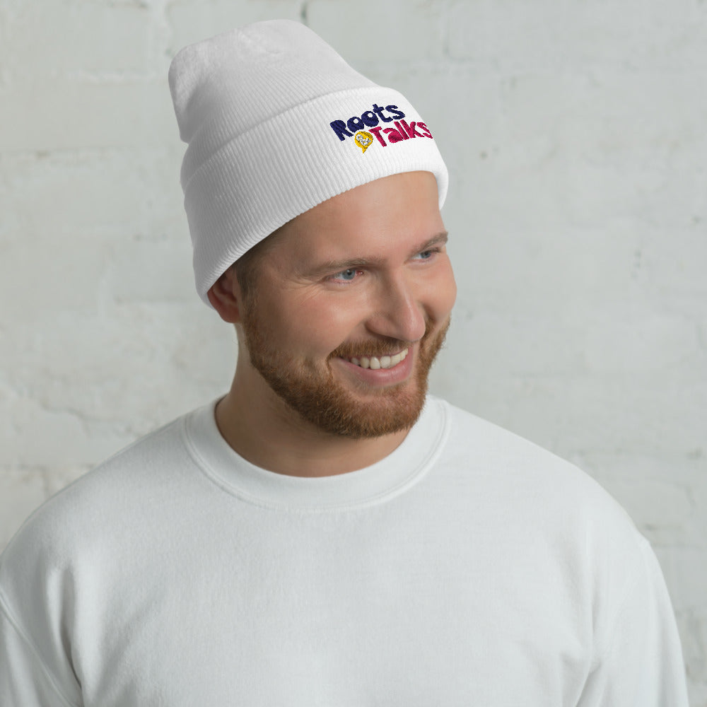 Roots & Talks Logo Embroidered Cuffed Beanie - lifestyle photo 2