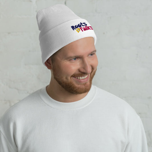 Roots & Talks Logo Embroidered Cuffed Beanie - lifestyle photo 2
