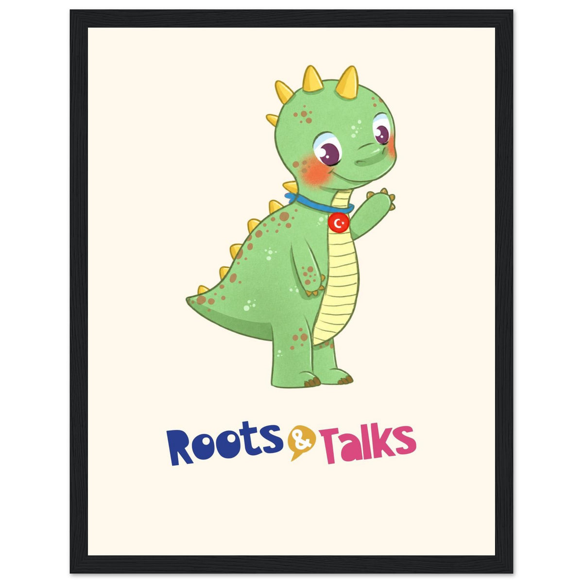 Dino Dinosaur Framed Portrait Poster, Roots & Talks - framed poster photo 3