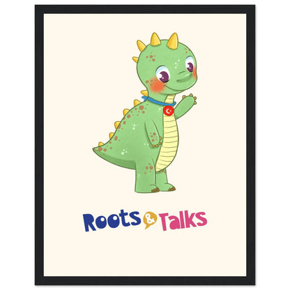 Dino Dinosaur Framed Portrait Poster, Roots & Talks - framed poster photo 3