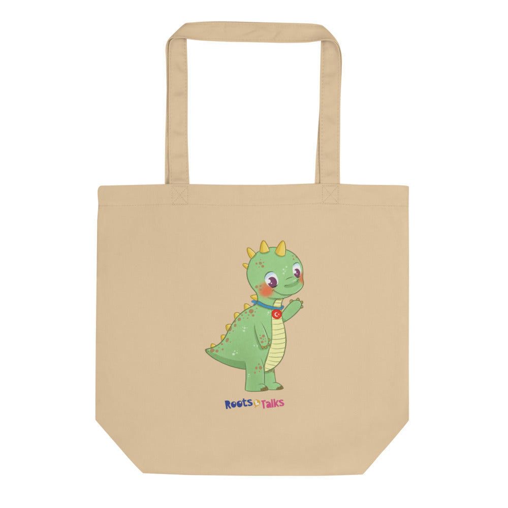 Dino Dinosaur Organic Cotton Tote Bag, Roots & Talks - product photo