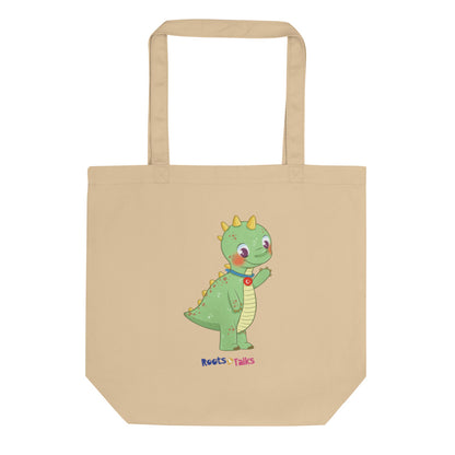 Dino Dinosaur Organic Cotton Tote Bag, Roots & Talks - product photo