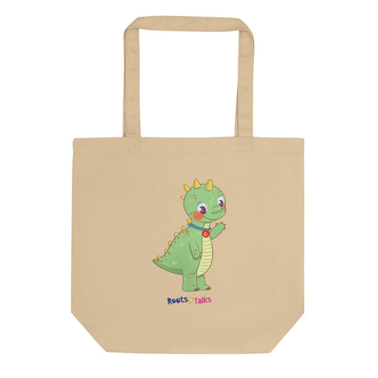 Dino Dinosaur Organic Cotton Tote Bag, Roots & Talks - product photo