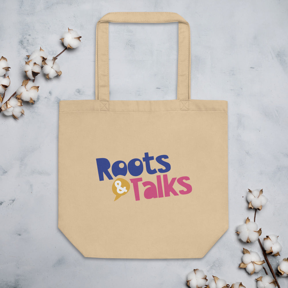 Roots & Talks Logo Organic Cotton Tote Bag - lifestyle photo 1
