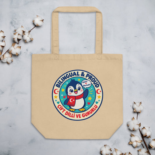 Bilingual & Proud Organic Cotton Tote Bag, Roots & Talks - lifestyle photo 1