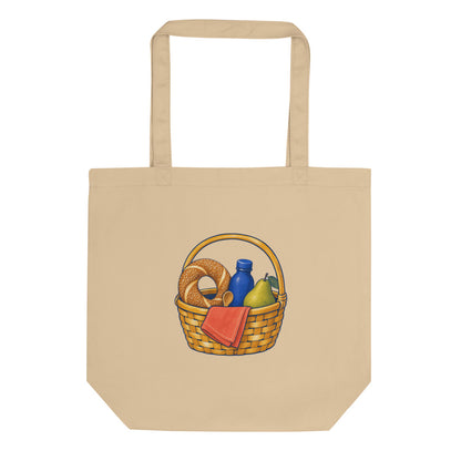Picnic Basket Organic Cotton Tote Bag, Roots & Talks - product photo