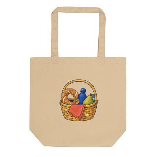 Picnic Basket Organic Cotton Tote Bag, Roots & Talks - product photo